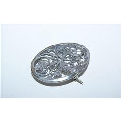 Sterling Silver Vintage Oval Pin