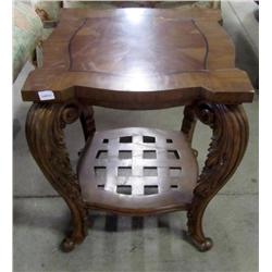 1 Wood Carved Design End Table