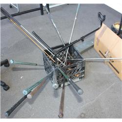 Crate of Misc Golf Clubs