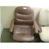 Image 1 : BROWN LEATHER CASTORED OFFICE CHAIR