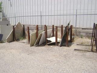 METAL RACKS W/GRANITE SLABS