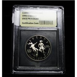 ***Rare   1996-s Olympic Soccer Proof Commemorative Half Dollar Graded PR70 DCAM