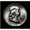 Image 1 : 1957-d Franklin Half Dollar 50c Grades Gem Uncirculated ms65 FBL