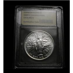 1989-d Congressional Bicentennial Uncirculated Silver Dollar Commemorative Graded ms70