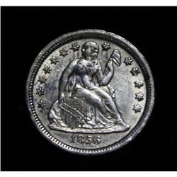 1856-p Small date Seated Liberty Dime 10c Grades ms63+
