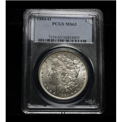 PCGS 1884-o Morgan Dollar graded ms63