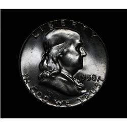1958-p Franklin Half Dollar 50c Grades Gem Uncirculated  ms65 FBL