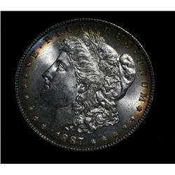 1887-p Rainbow Toned Morgan Dollar Grades ms64
