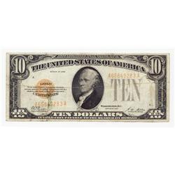 1928 $10 Gold Certificate Grades VF30