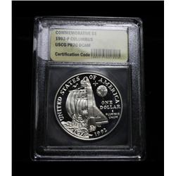 1992-p Columbus Quincentenary Commemorative Proof Dollar Graded PR70 DCAM