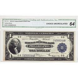 *** Superior     CGA 1918 $1 FRBN "Green Eagle" FR-715 Graded CU64    Superior ***