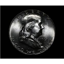 1961-p Franklin Half Dollar 50c Grades ms64 FBL