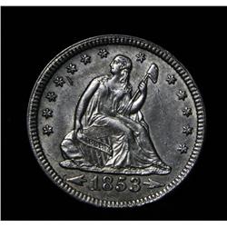 ***RARE   1853-p Arrows and Rays Seated Liberty Quarter 25c Grades Select Uncirculated ms61  RARE***