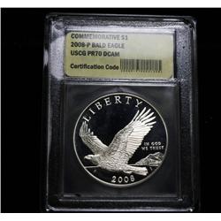 2008-p Bald Eagle Proof Commemorative Dollar Graded PR70 DCAM
