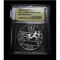 1995-p Olympic Track & Field Proof Commemorative Silver Dollar Graded PR70 DCAM
