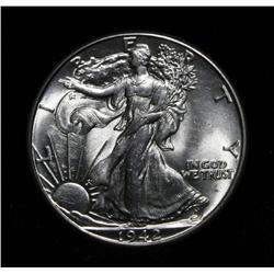 1942-p Walking Liberty Half Dollar 50c Grades Choice Uncirculated ms64