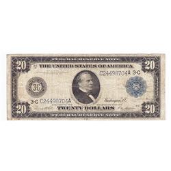 1914 $20 FRN Philadelphia FR-975 Grades F12