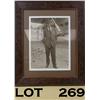 Image 1 : Framed and matted photo of Will Rogers standing  behind a prop airplane with a handwritten  sentimen