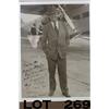 Image 2 : Framed and matted photo of Will Rogers standing  behind a prop airplane with a handwritten  sentimen