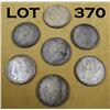 Image 1 : Lot of seven Morgan dollars, all circulated to AU.  Dated 1879 to 1921. Est: $75 - $175    