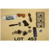 Image 1 : Misc. small lot of collectible items including a  triple military canvas pouch for half moon clips  