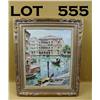 Image 1 : Original oil painting on canvas laid down on  artist’s board showing gondolas in Venice. Approx.  22