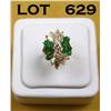 Image 1 : Ladies 14kt yellow gold ring, 7 grams, with 1.00ct  in emeralds and over 4.75ct in fine diamonds.  E