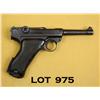 Image 1 : Erfurt Luger semi-auto pistol, 9mm cal., 4”  barrel, import marked, black finish, checkered  replace