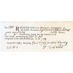 State Notes Signed By A Connecticut Patriot Who Answered The Lexington Alarm!