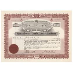 An Extremely Early Automobile Racing Certificate! Speedway Park Association
