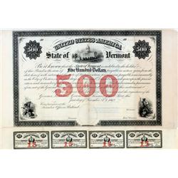 Extremely Rare State Of Vermont Bond Proof