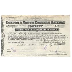London & Northeastern Railway Stock Issued to Major-General Sir Richard Granville Hylton Howard-Vyse