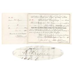 Northern Pacific & Puget Sound Shore Rr Co. Issued To And Signed On Verso By H.c. Payne
