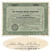 Image 1 : Pan American Airways Corporation Issued To And Signed On Attached Stock Assignment By John Hay Whitn