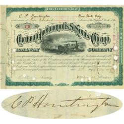 Cincinnati, Indianapolis, St. Louis And Chicago Railway Company-issued To And Signed By Collis P Hun