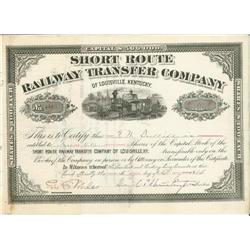 Short Route Railway Transfer Company - Signed By Collis P. Huntington As President