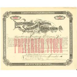 Louisville And Southern Indiana Traction Co. - Signed By Samuel Insull As President