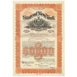 State Of New York World War Bonus Bond For $50,000 Issued To Willaim K. Vanderbilt, Jr.