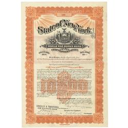 State Of New York World War Bonus Bond For $5000 Issued To William K. Vanderbilt, Jr.