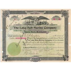 The Lake Submarine Company - Signed By Simon Lake As President