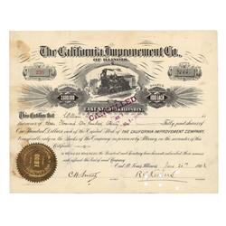 The California Improvement Co Of Illinois Issued To And Signed On Verso By William Andrew Clark