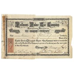 Pullman’s Palace Car Company Signed By George Pullman