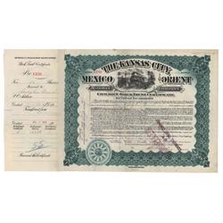 The Kansas City, Mexico And Orient Railway  Issued To Adolphus Busch And Signed On Verso By Lily Bus