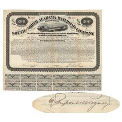 South And North Alabama Rr Co. Signed On Verso As Trustee By J. Pierpont Morgan