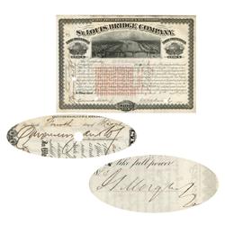 A Fine Association Of Junius And J. Pierpont Morgan Signing A Security