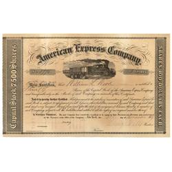 Partially Issued American Express Company Signed By Henry Wells As President