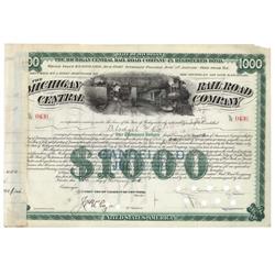 Michigan Central Rr Co. Bond Signed By William K. Vanderbilt Jr. As Vice President