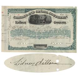 Chicago & Canada Southern Railway Co. Signed Twice By Sidney Dillon