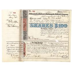 Jeffersonville, Madison & Indianapolis Railroad Co. Signed By Thomas A. Scott As President