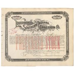 Louisville & Southern Indiana Tractions Co. Signed By Samuel Insull As President
